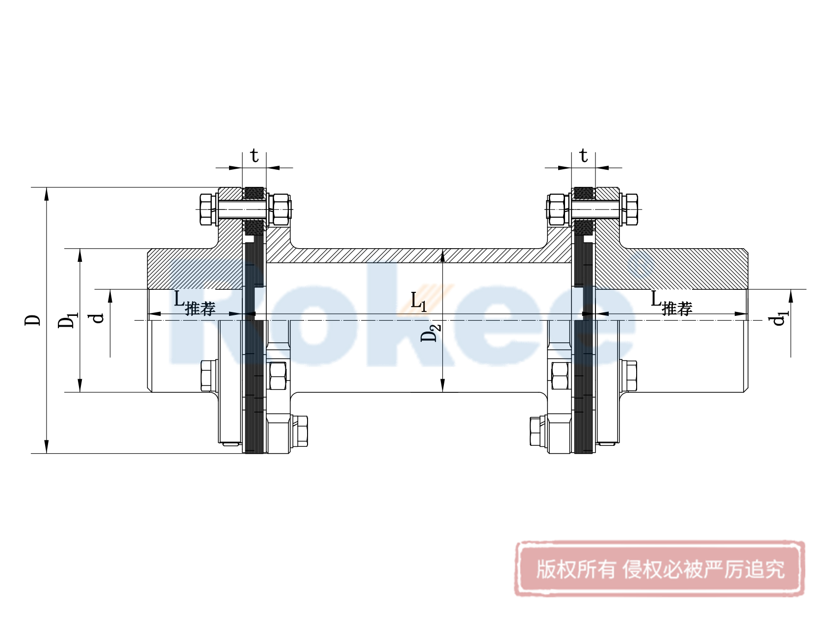 烟台JMIIJ联轴器,烟台JMIIJ膜片联轴器,烟台JMIIJ膜片式联轴器,烟台JMIIJ双膜片联轴器